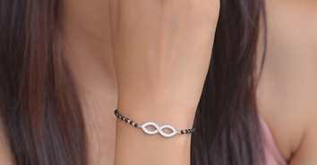 bracelet symbole infini argent perles femme